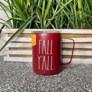 Rae Dunn Mug Burgundy Fall Y’all Stainless Steel 12 oz Coffee Cup New